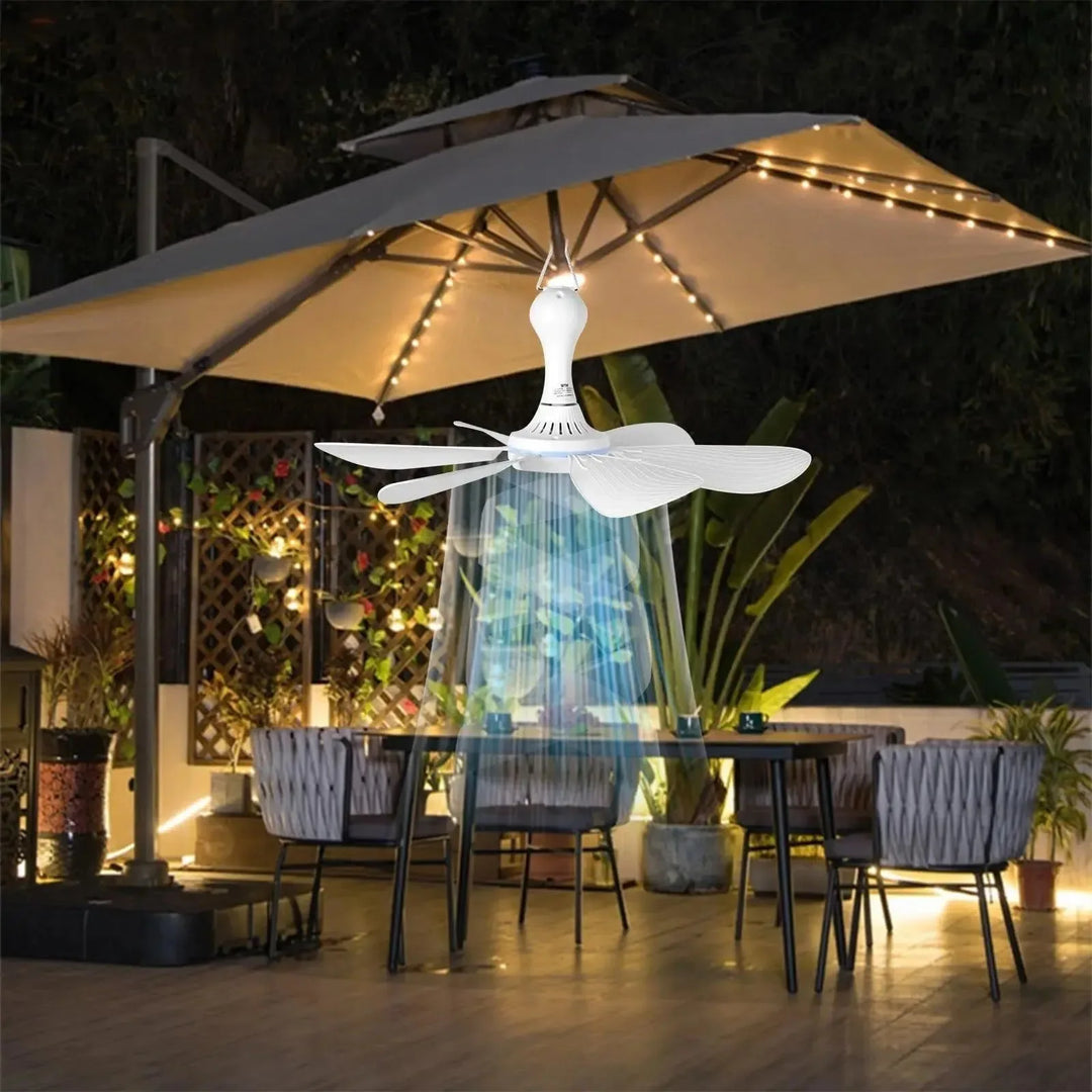 USB-Powered 6-Blade Ceiling Fan with Remote – Silent Hanging Fan for Camping & Bedrooms | Stornfield