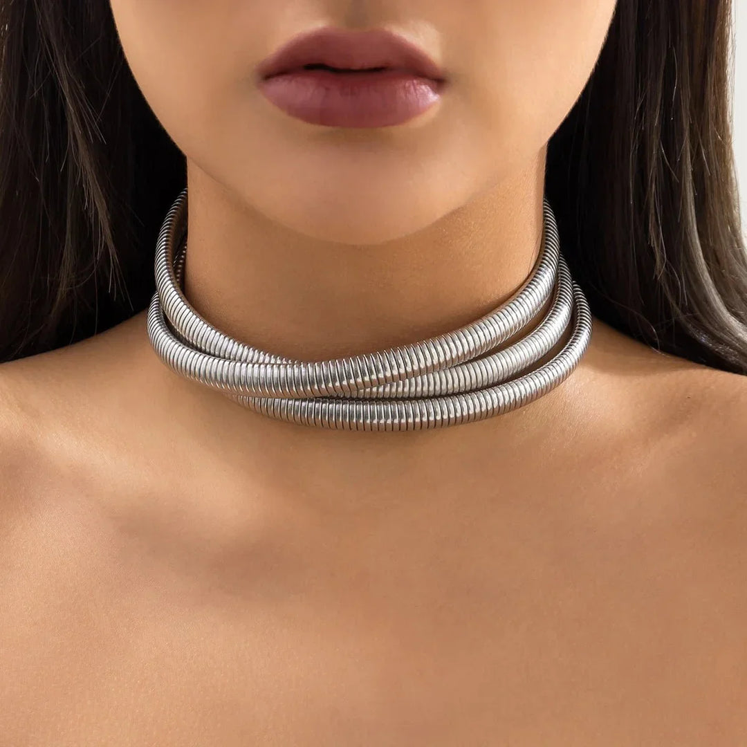 Stornfield | Triple Layer Stacked Chunky Choker Necklace