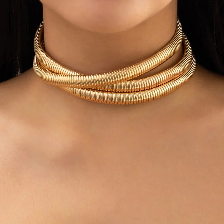 Stornfield | Triple Layer Stacked Chunky Choker Necklace