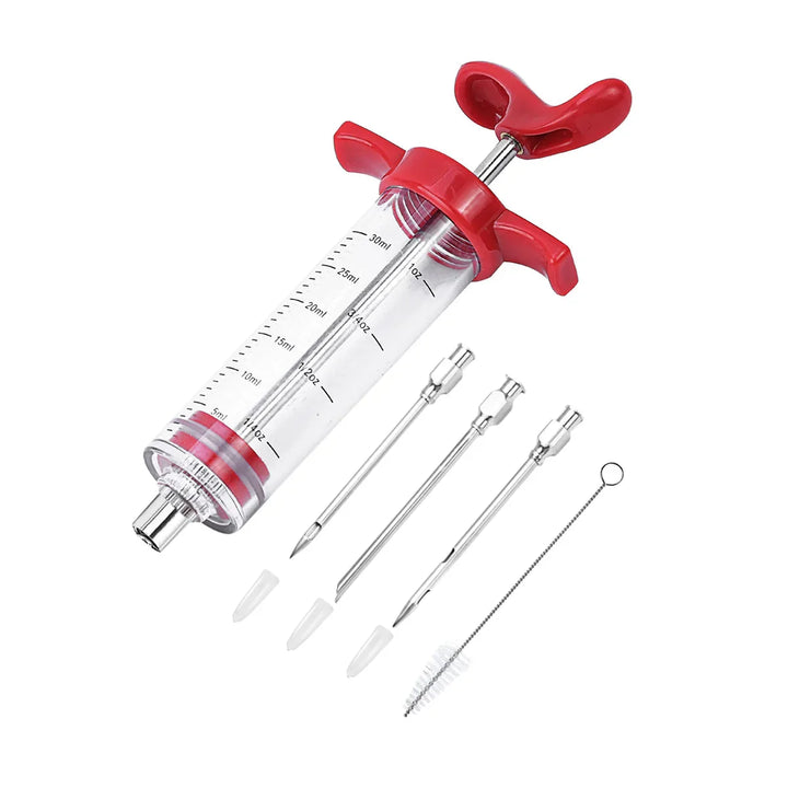 Turkey Meat Injector Syringe with 3 Marinade Injector Needles | Stornfield