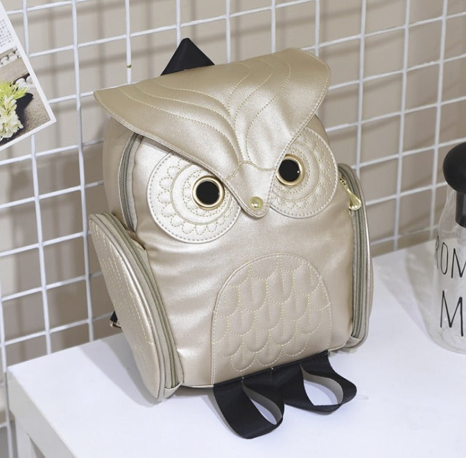 PU Leather Owl Print Backpack for Women – Multi-Pocket Design | Stornfield
