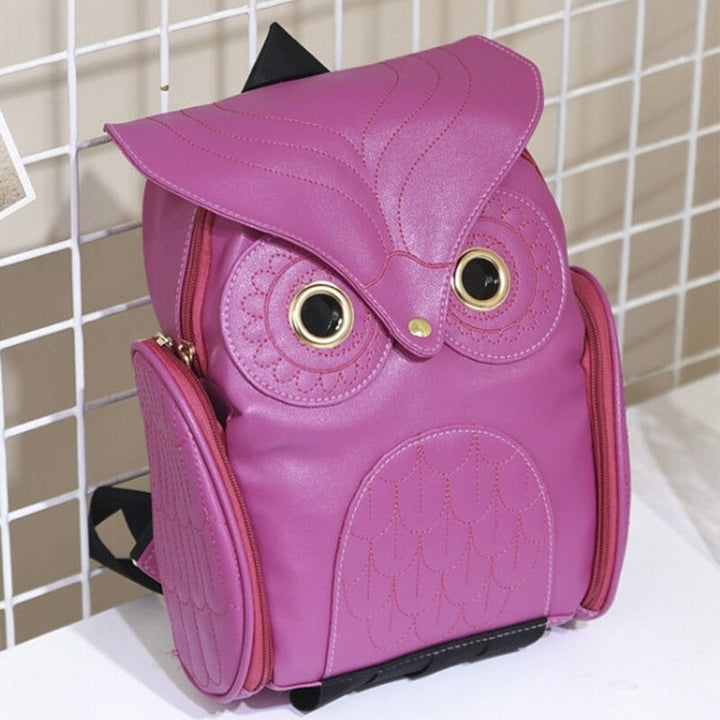 PU Leather Owl Print Backpack for Women – Multi-Pocket Design | Stornfield