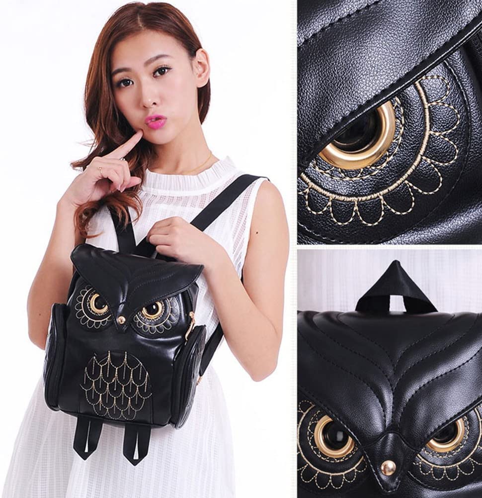 PU Leather Owl Print Backpack for Women – Multi-Pocket Design | Stornfield