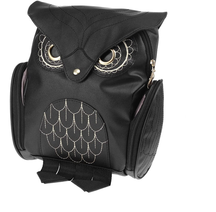 PU Leather Owl Print Backpack for Women – Multi-Pocket Design | Stornfield