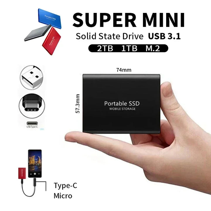 Stornfield | Portable External SSD | USB 3.1 Type C Fast Storage | Up to 128GB