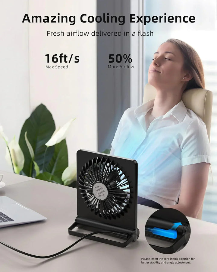 Ultra Quiet USB Desk Fan - Powerful - Compact - Energy Efficient | Stornfield