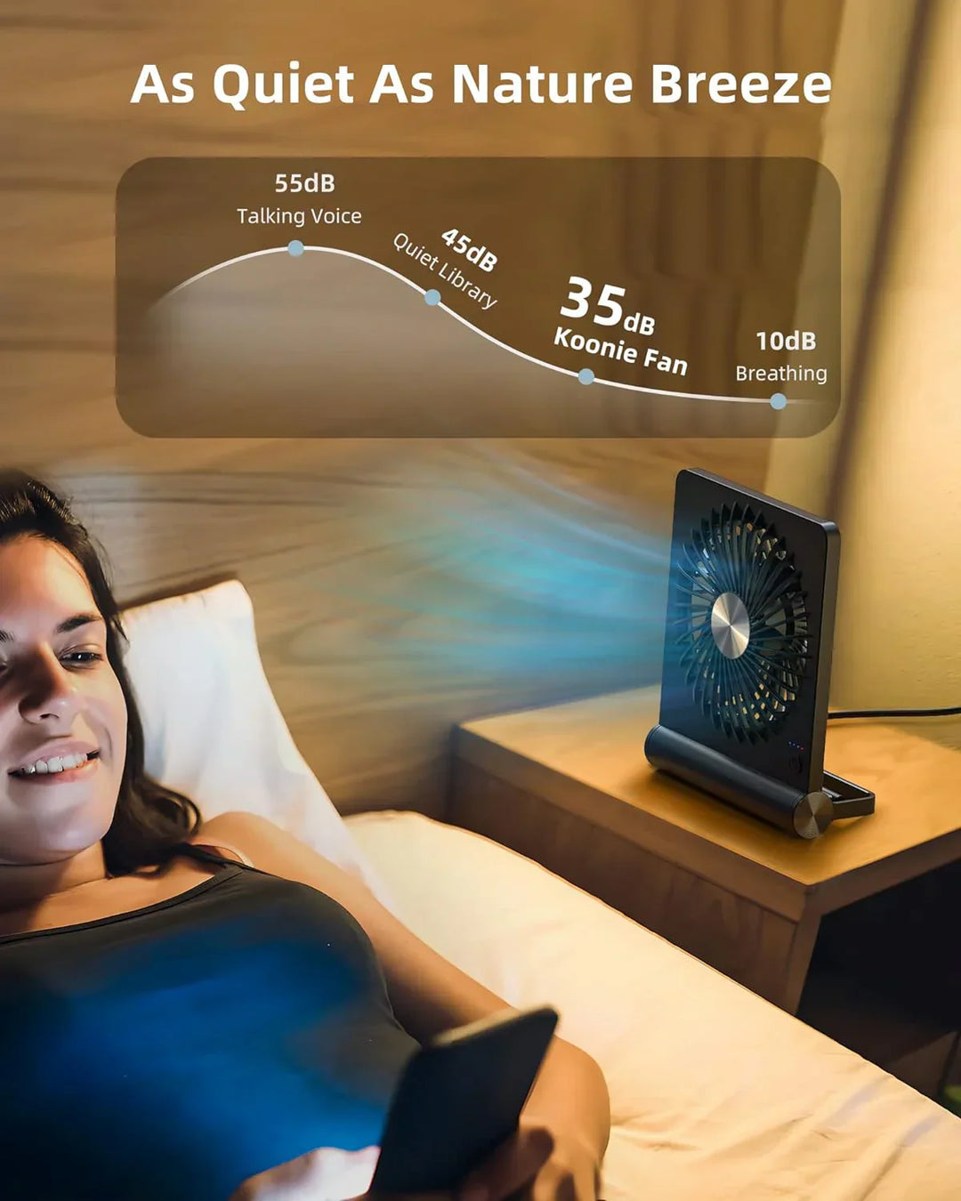 Ultra Quiet USB Desk Fan - Powerful - Compact - Energy Efficient | Stornfield