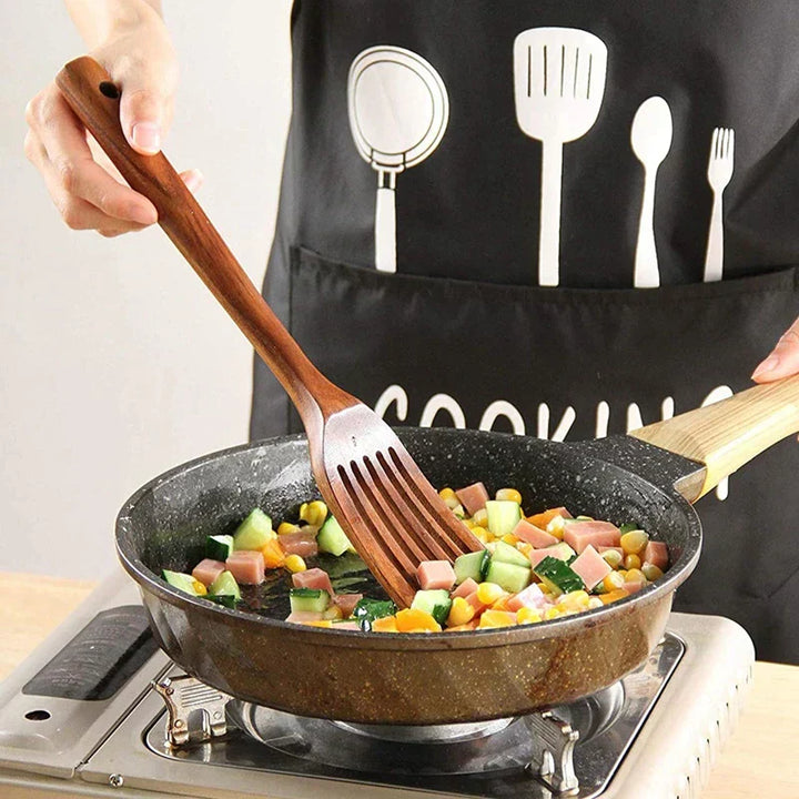 Sustainable Teak Wood Kitchen Utensils Set - Eco-Friendly Cooking Accessories | Stornfield