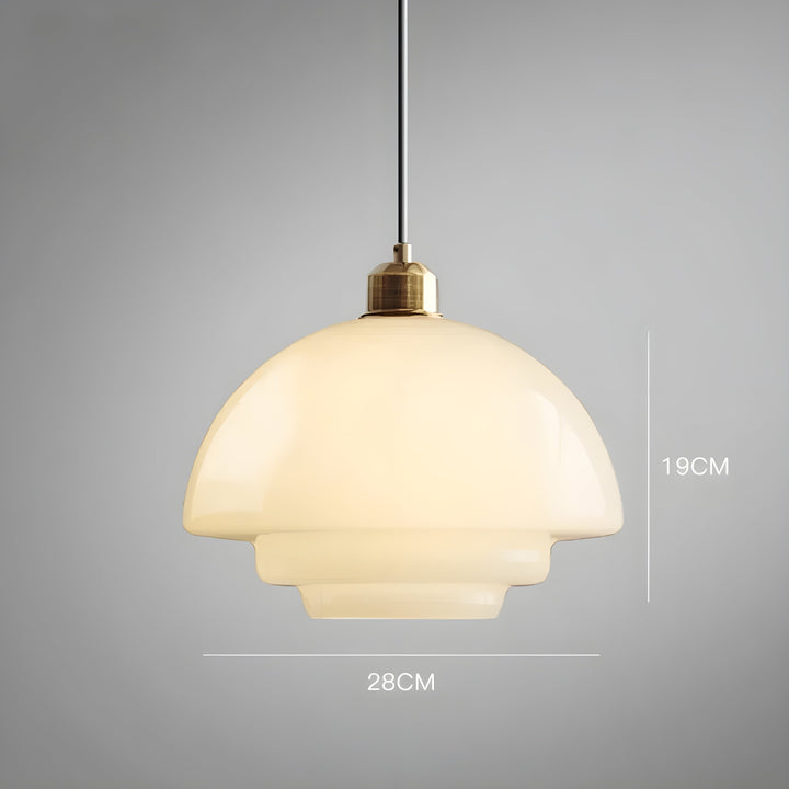 AuraBeam Light – Minimalist Ivory Colored LED Pendant Lamp made of Glass | Stornfield