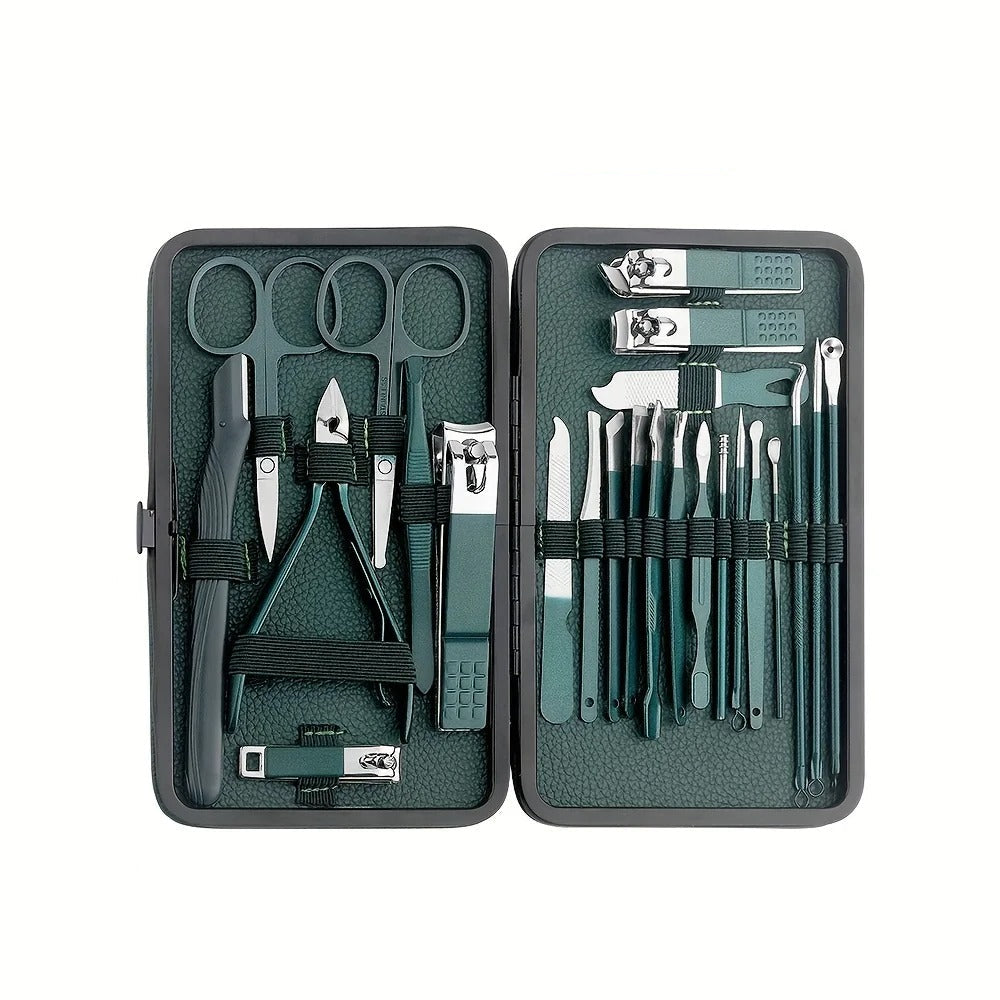 Stornfield | Stainless Steel Grooming Set | 7, 13, or 24-Piece Kits for Manicures & Pedicures at Home or Travel
