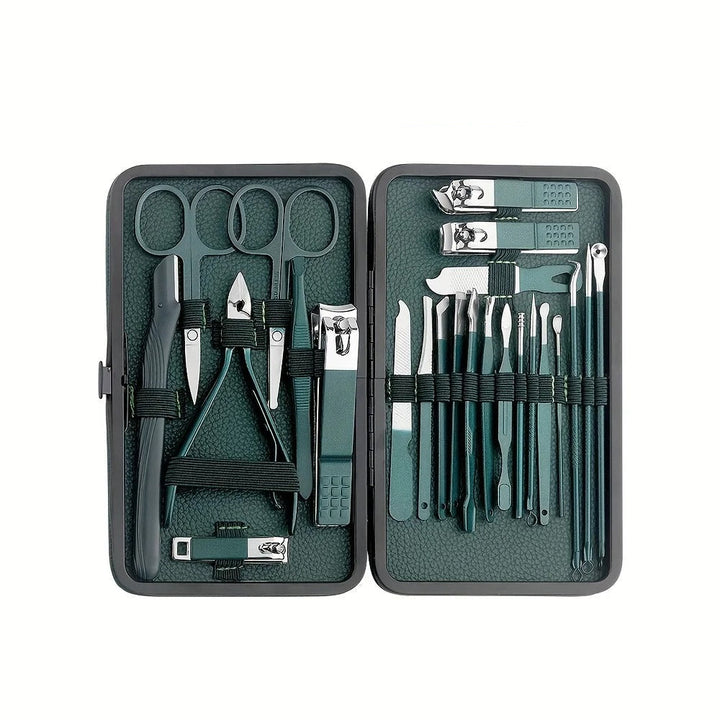 Stornfield | Stainless Steel Grooming Set | 7, 13, or 24-Piece Kits for Manicures & Pedicures at Home or Travel