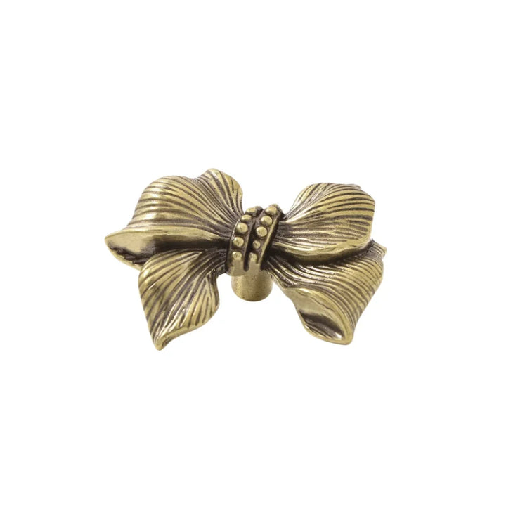 Vintage Bow Tie Shaped Single Hole Retro Brass Drawer Knobs | Stornfield