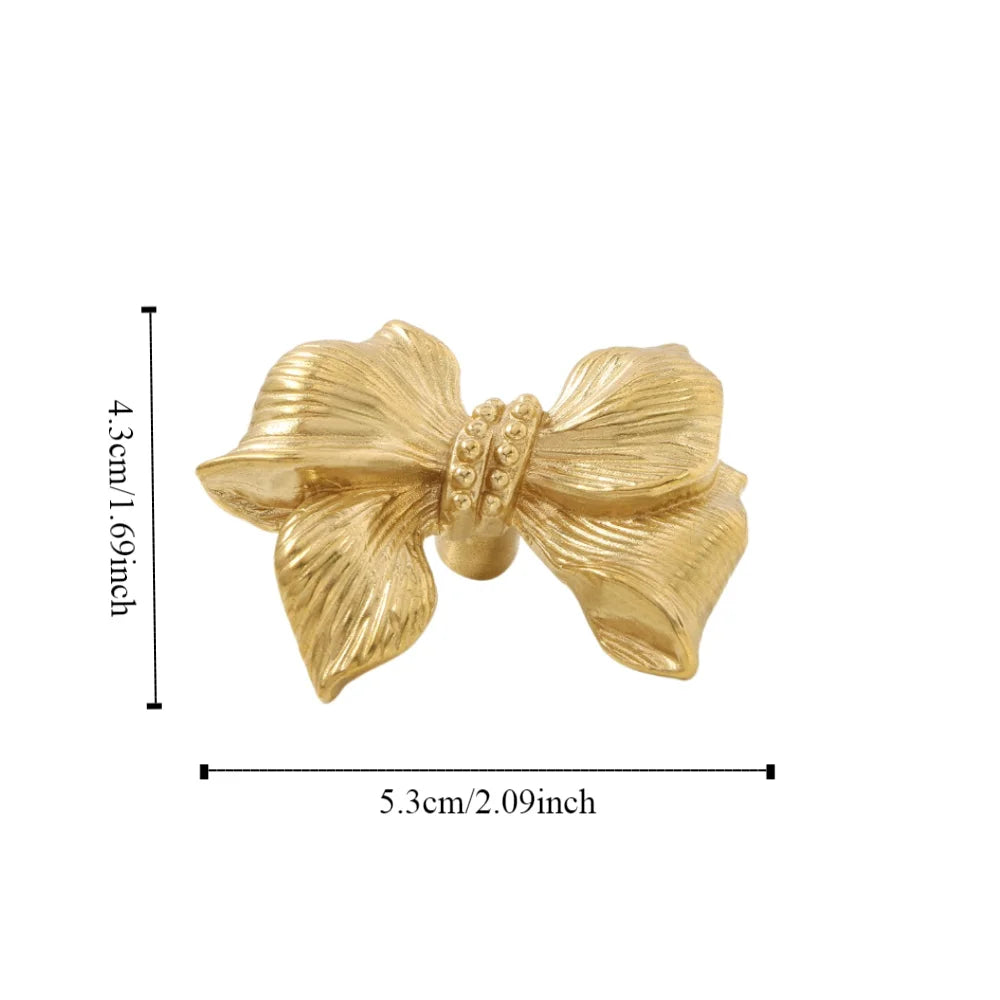 Vintage Bow Tie Shaped Single Hole Retro Brass Drawer Knobs | Stornfield