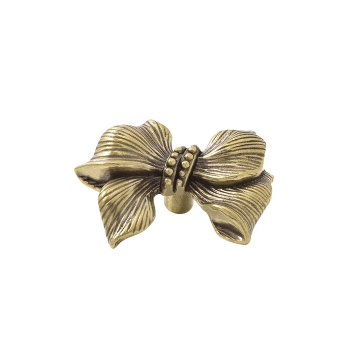 Vintage Bow Tie Shaped Single Hole Retro Brass Drawer Knobs | Stornfield