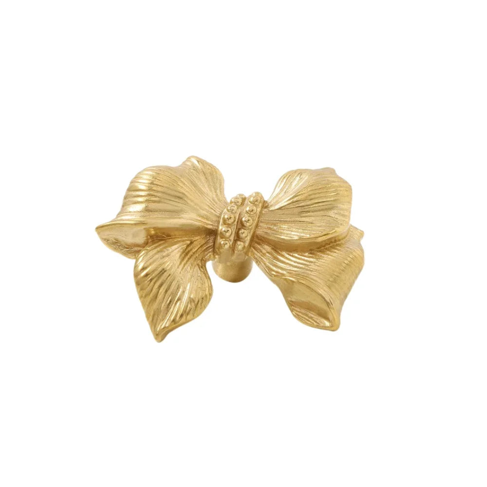Vintage Bow Tie Shaped Single Hole Retro Brass Drawer Knobs | Stornfield