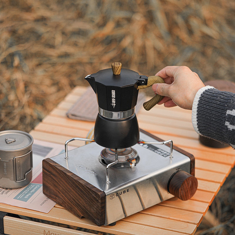Vintage Wooden Handle Espresso Maker Moka Pot Brewing Tools | Stornfield