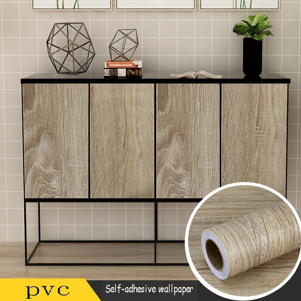 Vinyl Wood Grain Stickers Wardrobe Cabinet Table Furniture Renovation | Stornfield