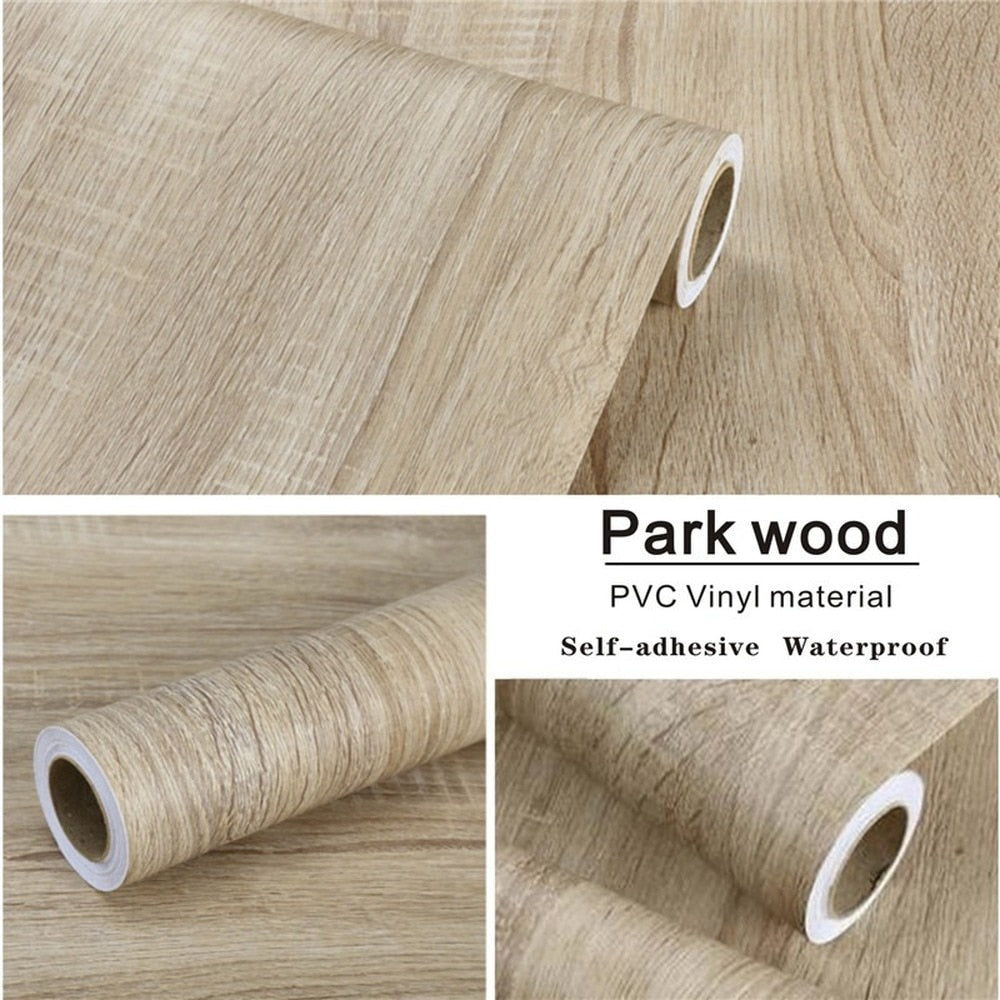 Vinyl Wood Grain Stickers Wardrobe Cabinet Table Furniture Renovation | Stornfield