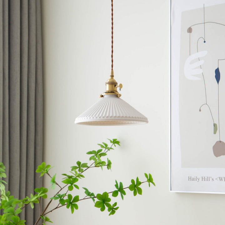 White Ceramic Pendant Lamp | Stornfield