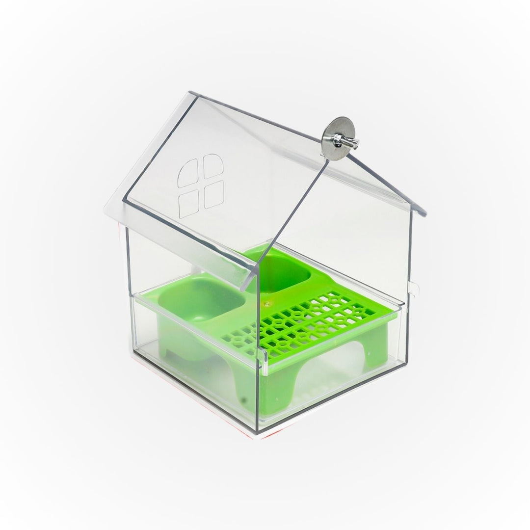 External Bird Feeder and Bathhouse – Space-saving Anti-Spill Feeding Solution | Stornfield