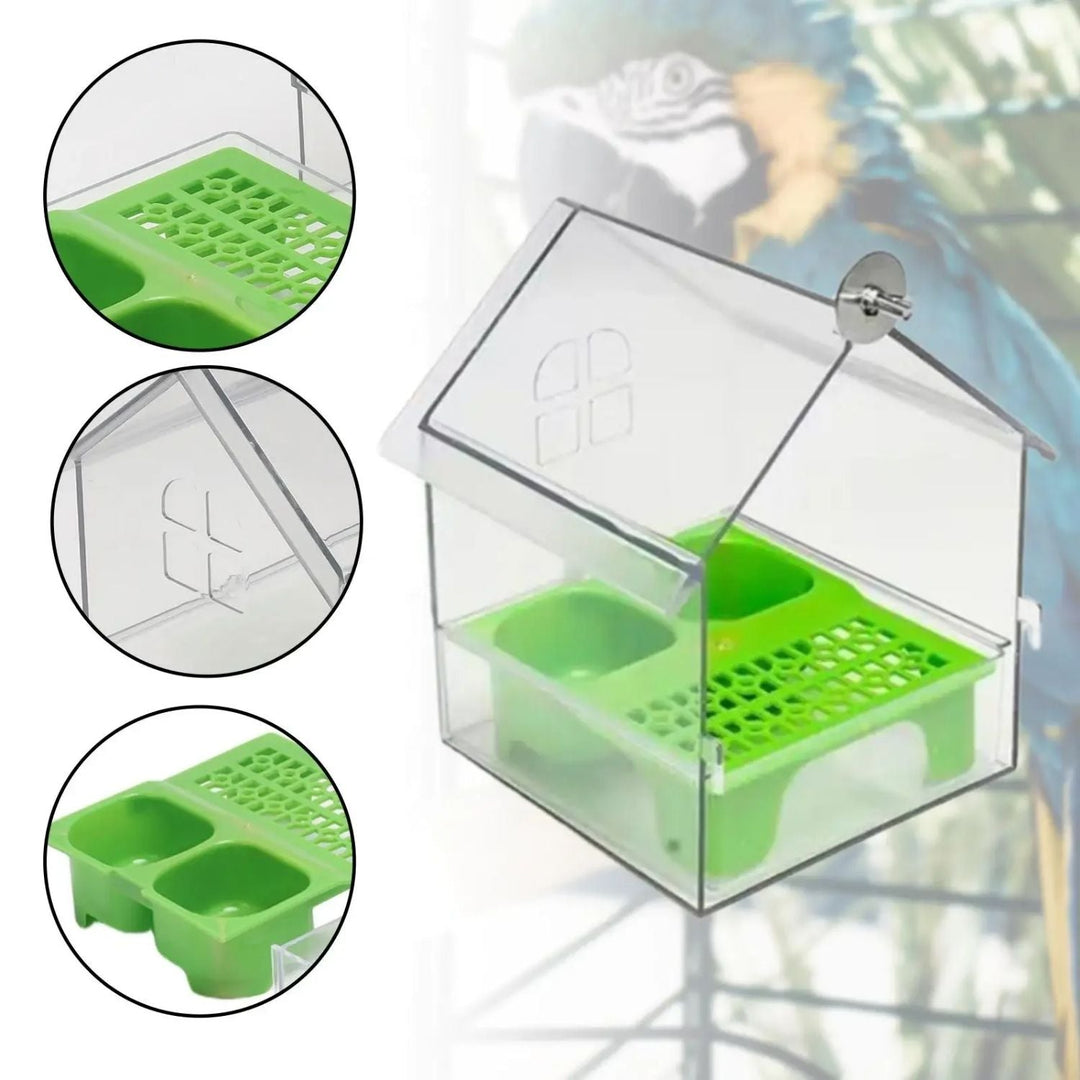 External Bird Feeder and Bathhouse – Space-saving Anti-Spill Feeding Solution | Stornfield