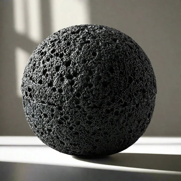 Quirky Black Volcanic Stone Bowl - Elegant Porcelain Centerpiece | Stornfield