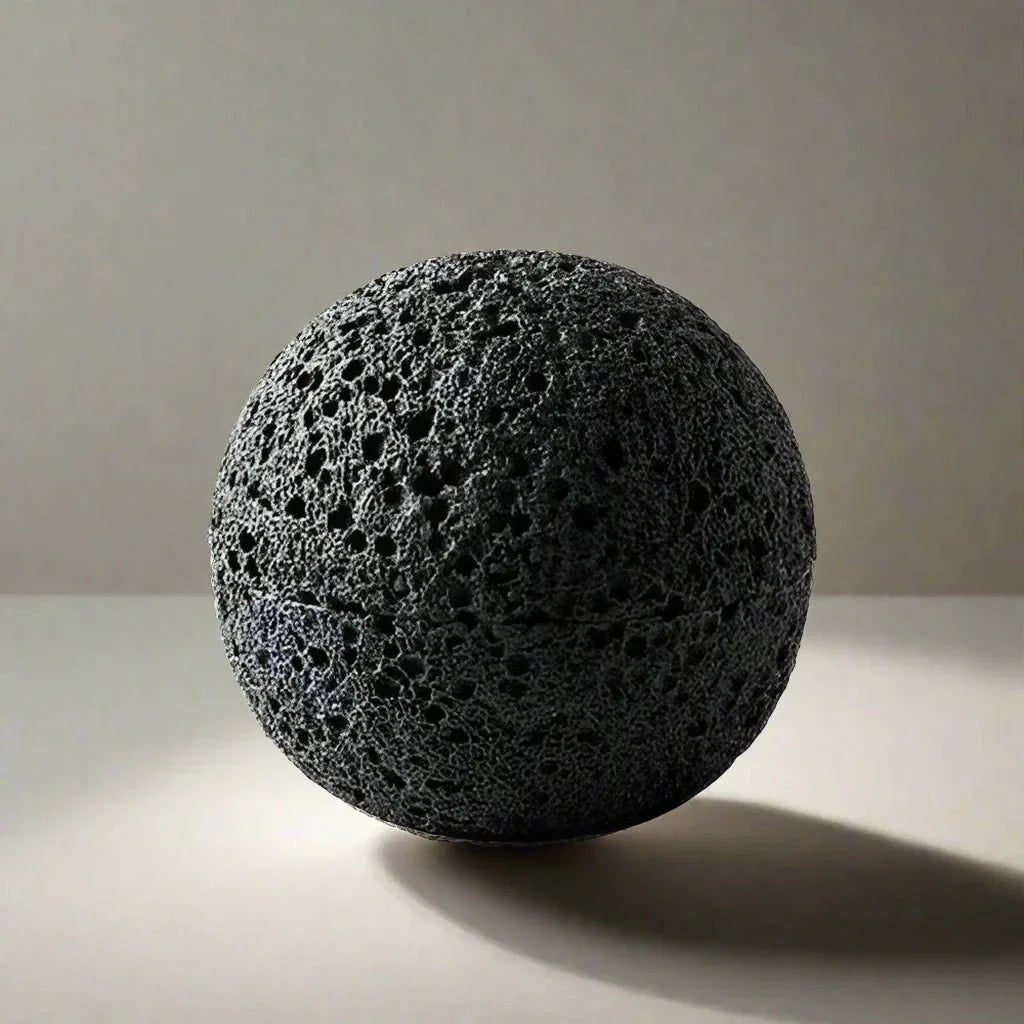Quirky Black Volcanic Stone Bowl - Elegant Porcelain Centerpiece | Stornfield