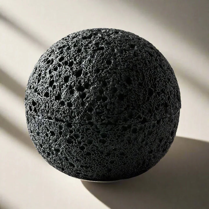 Quirky Black Volcanic Stone Bowl - Elegant Porcelain Centerpiece | Stornfield