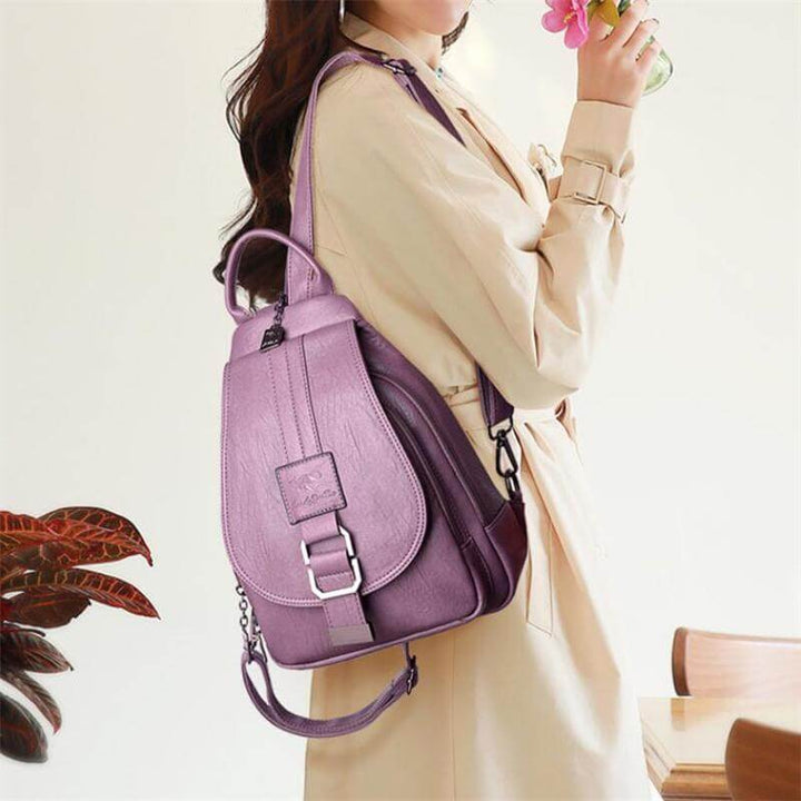 Premium Water-Resistant Leather Backpack for Women | Stornfield