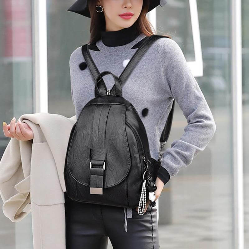 Premium Water-Resistant Leather Backpack for Women | Stornfield
