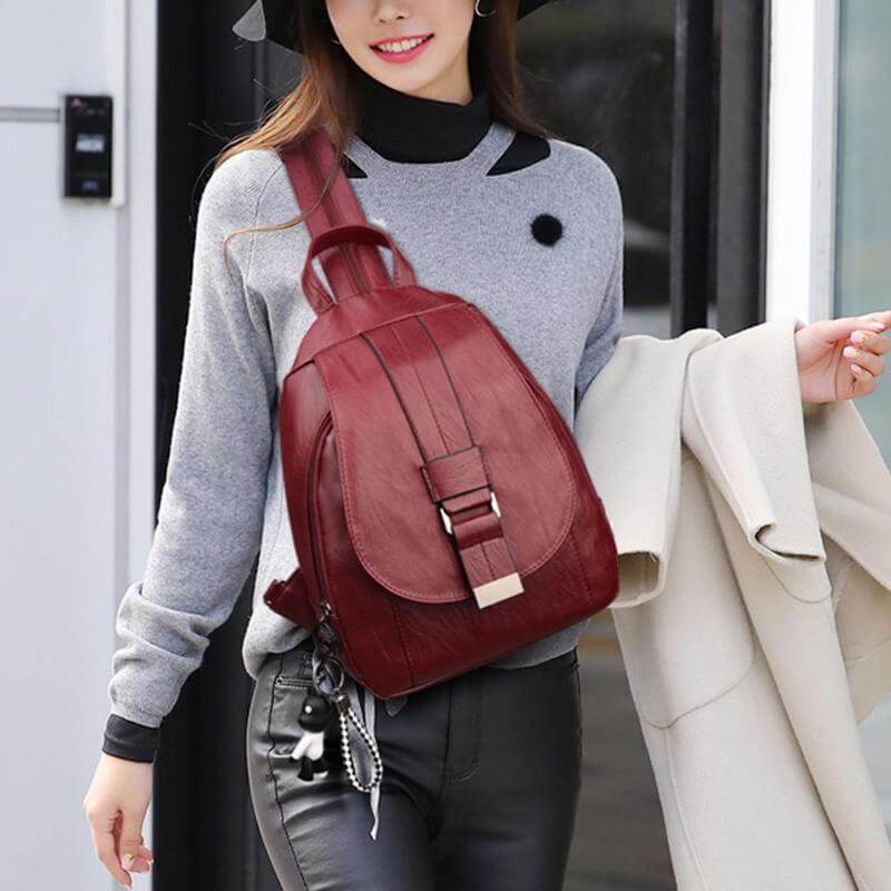 Premium Water-Resistant Leather Backpack for Women | Stornfield
