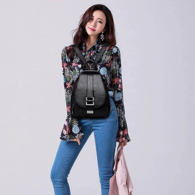 Premium Water-Resistant Leather Backpack for Women | Stornfield