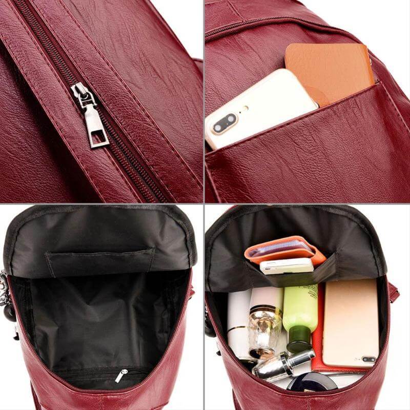 Premium Water-Resistant Leather Backpack for Women | Stornfield