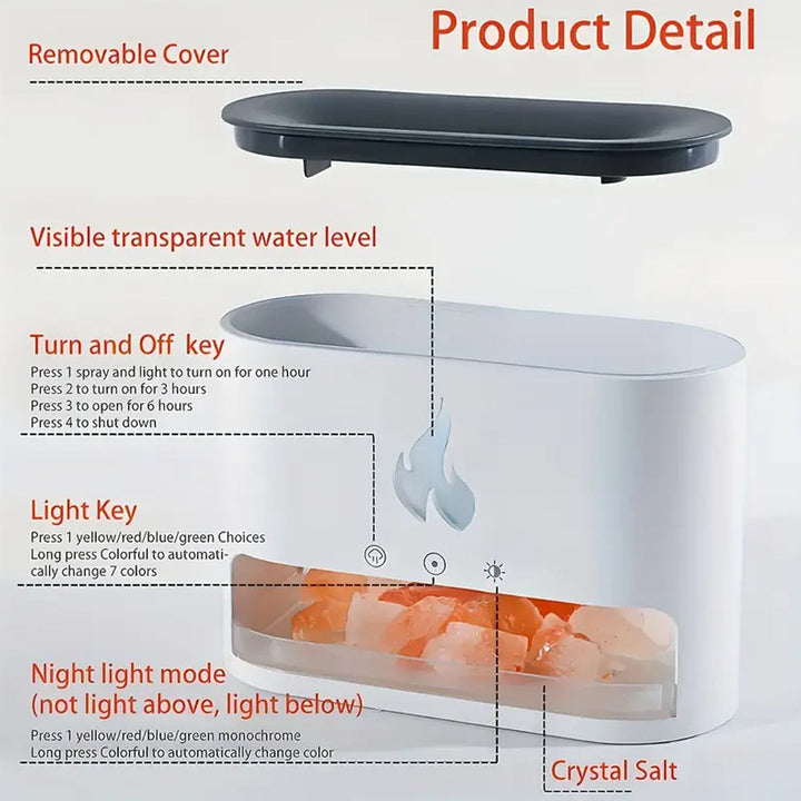 Vulkan Air Humidifier & Aroma Diffuser 240 ml with Crystal Salt | Stornfield