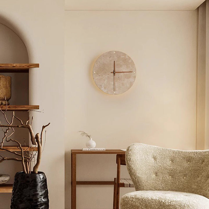 Stornfield | Awaken Your Space with the Travertine Wabi-Sabi Wall Clock