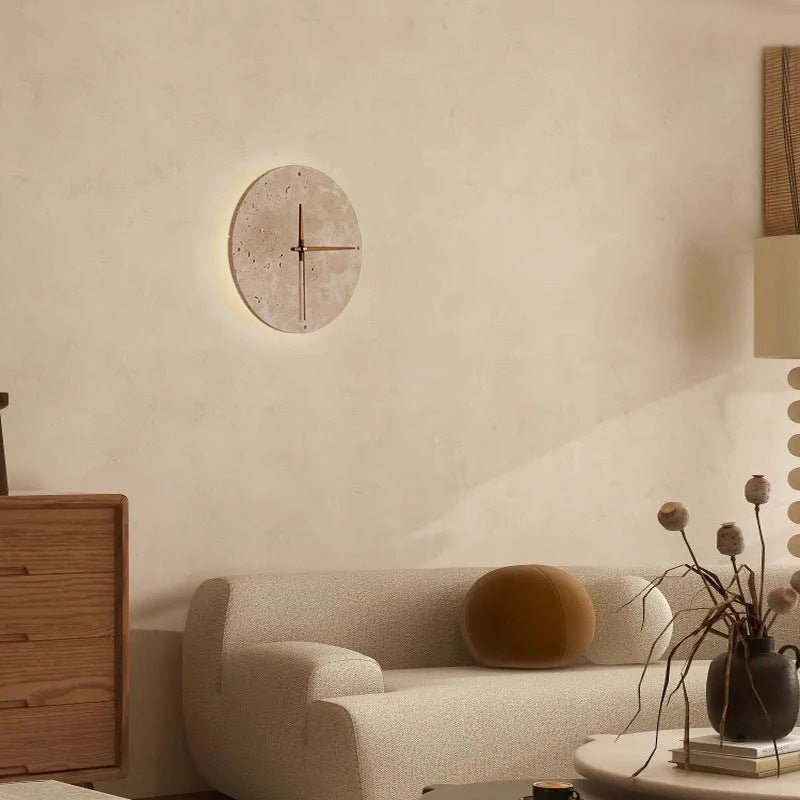 Stornfield | Awaken Your Space with the Travertine Wabi-Sabi Wall Clock