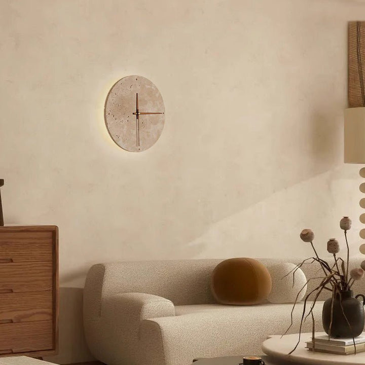 Stornfield | Awaken Your Space with the Travertine Wabi-Sabi Wall Clock