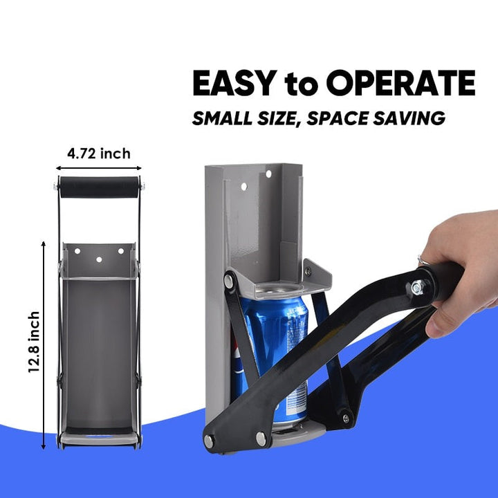Wall-Mounted Metal Commercial Can Crusher with Bottle Opener | Stornfield