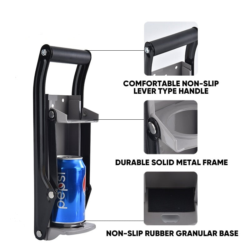 Wall-Mounted Metal Commercial Can Crusher with Bottle Opener | Stornfield