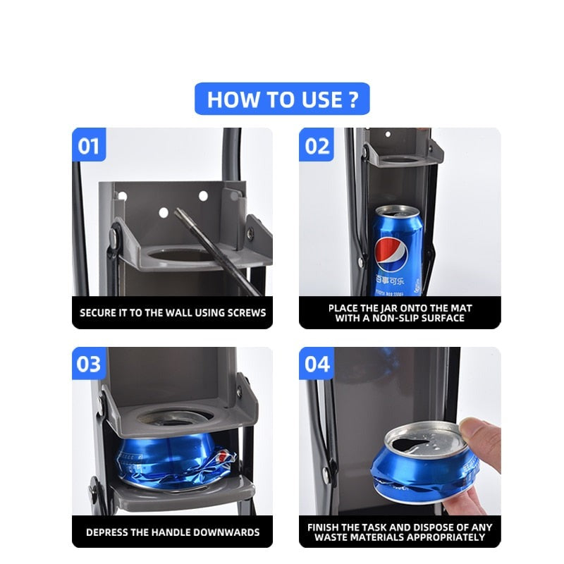 Wall-Mounted Metal Commercial Can Crusher with Bottle Opener | Stornfield