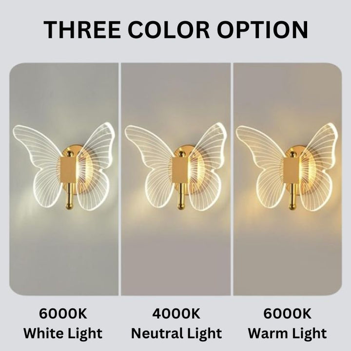 Stornfield | FloraVyne LED Wall Sconce – Butterfly Design Lamp with 3 Lighting Modes, Energy-Efficient and Stylish