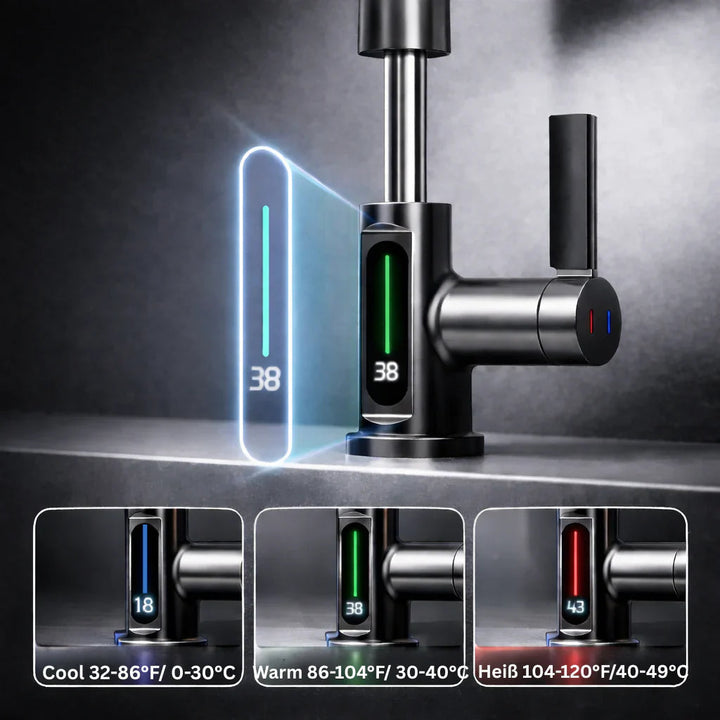 Pull-out kitchen faucet with LED & 5 spray modes | Stornfield