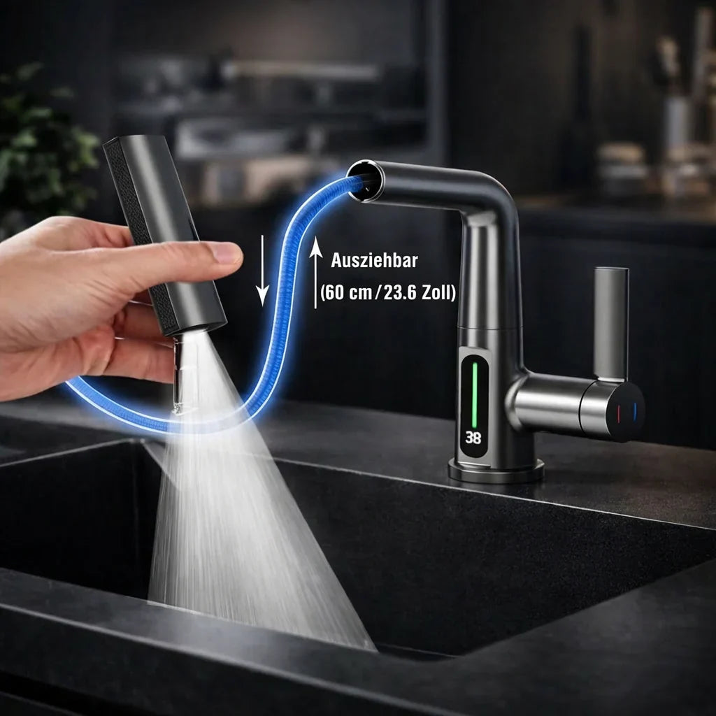 Pull-out kitchen faucet with LED & 5 spray modes | Stornfield