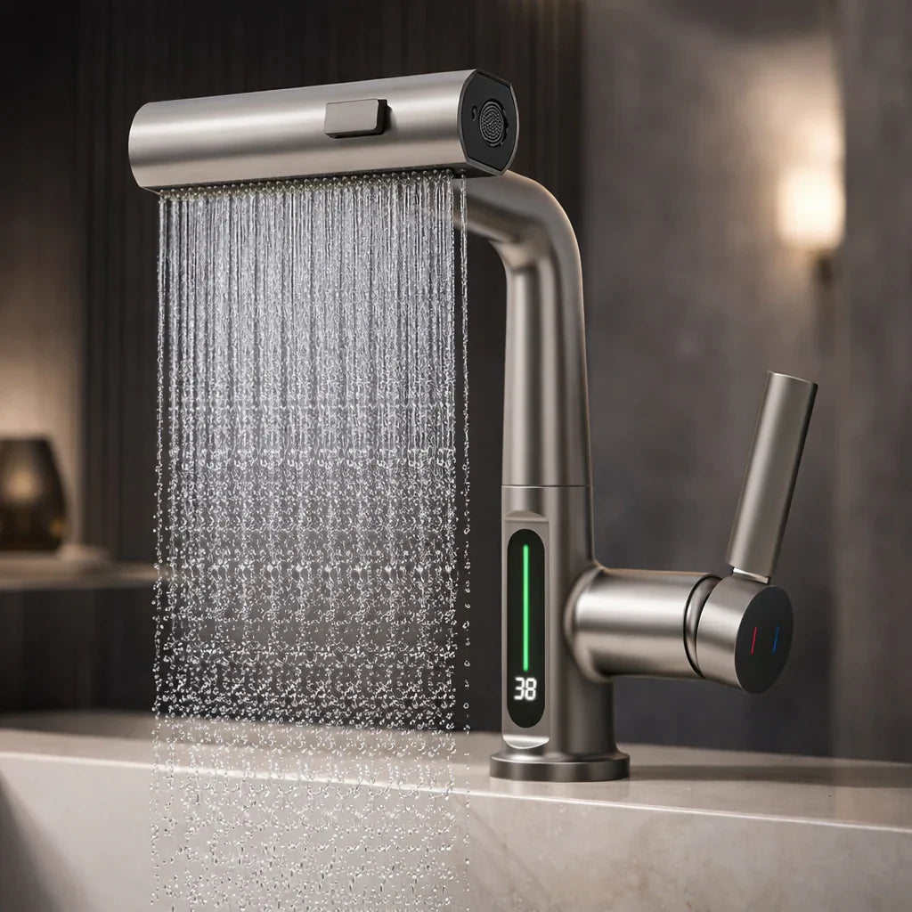 Pull-out kitchen faucet with LED & 5 spray modes | Stornfield
