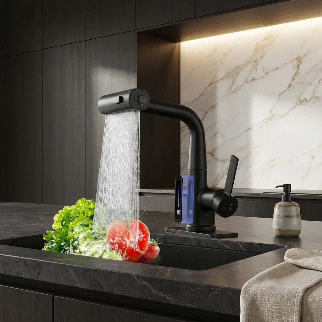 Pull-out kitchen faucet with LED & 5 spray modes | Stornfield