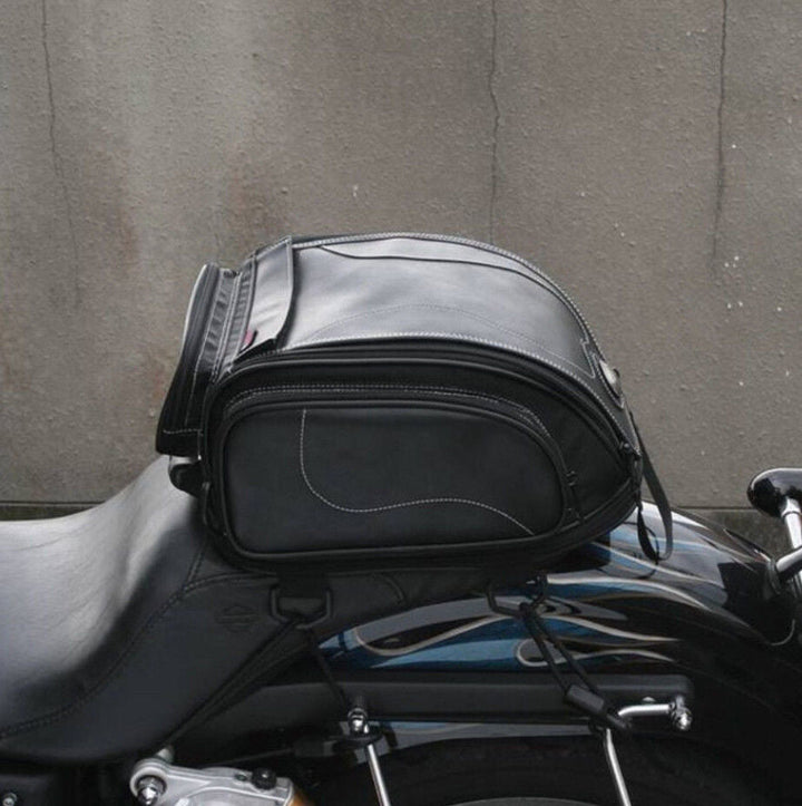 Water-Resistant Motorcycle Tail Bag with Expandable Storage | Stornfield
