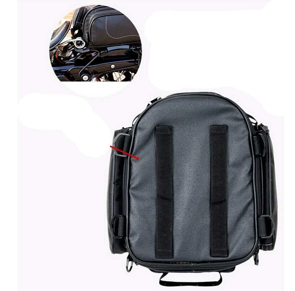 Water-Resistant Motorcycle Tail Bag with Expandable Storage | Stornfield