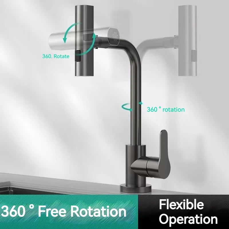 Waterfall Kitchen Faucets Pull Out Rainfall Spray Bathroom Basin Tap | Stornfield