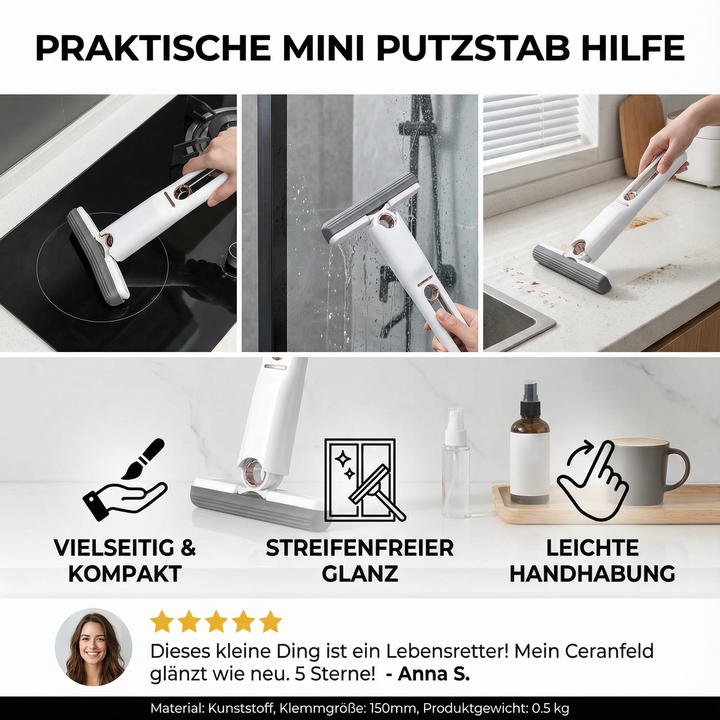 Mini cleaning stick with squeegee | Stornfield