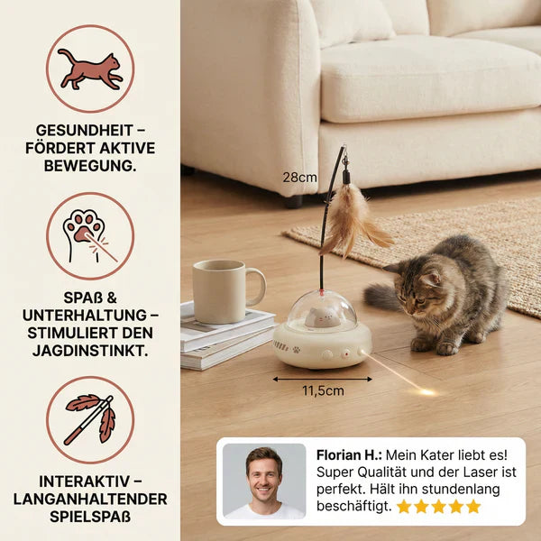 Smartest cat toy with LED laser & feather Stornfield